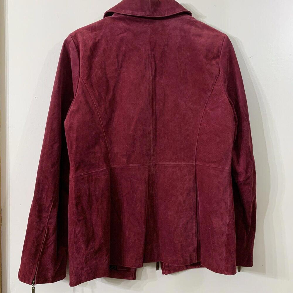 Dennis Basso Womens Sz S Red Suede Genuine Leather Jacket Classy Western Luxury‌ - Picture 9 of 10